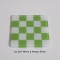 10cm Chequered Soft White/Colour Coaster - Oceanside Collection