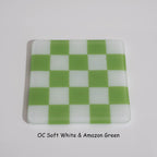 10cm Chequered Soft White/Colour Coaster - Oceanside Collection