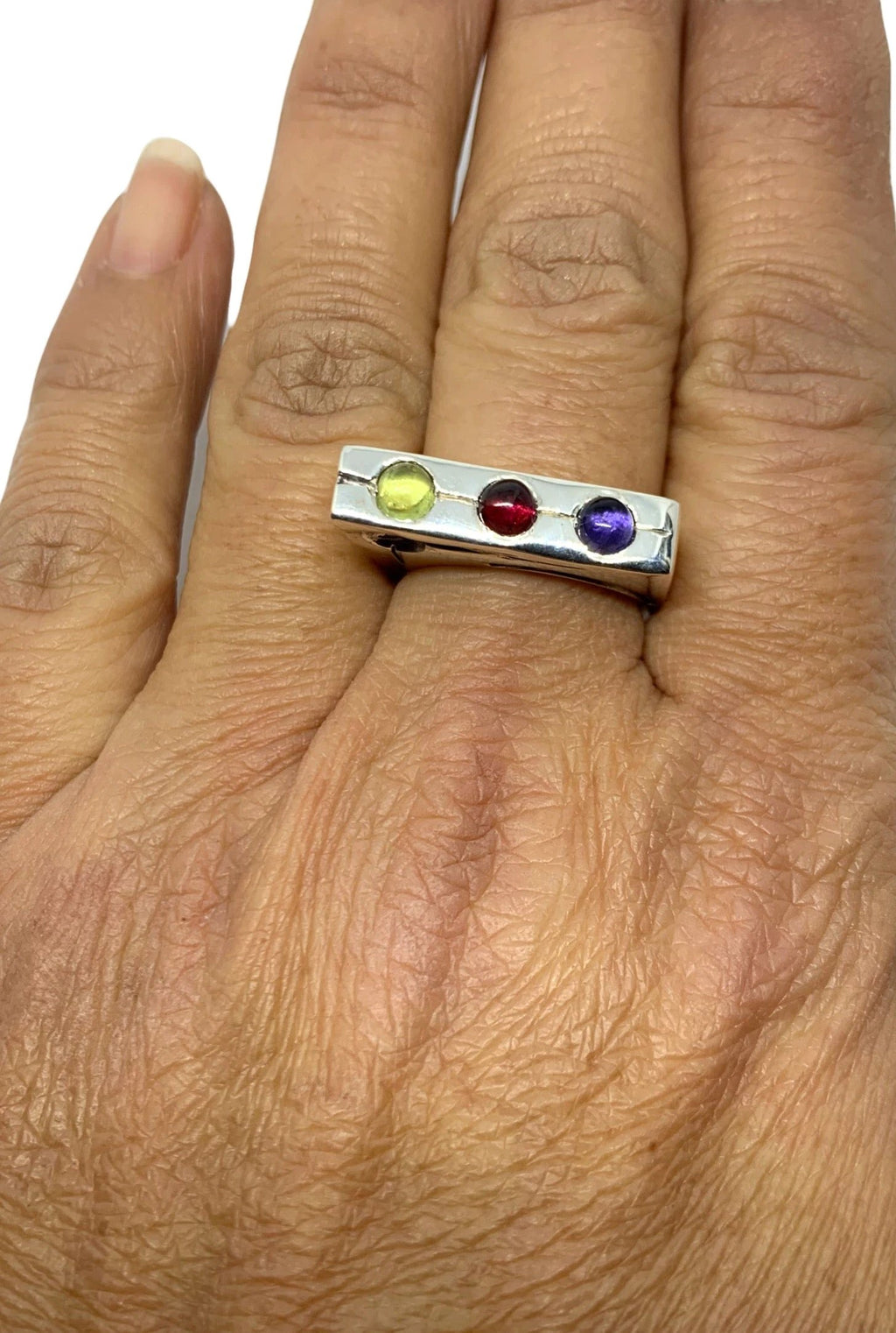 Statement Ring - Traffic Light Design in Sterling Silver