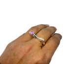 Statement Ring – Bold Geometric Design with Choice of Gemstones by Tg-Jewellery By Tamara Gervasio (pyramid-ring-sterling-silver-925-with-cabochon-peridot-amethyst-or-iolite)