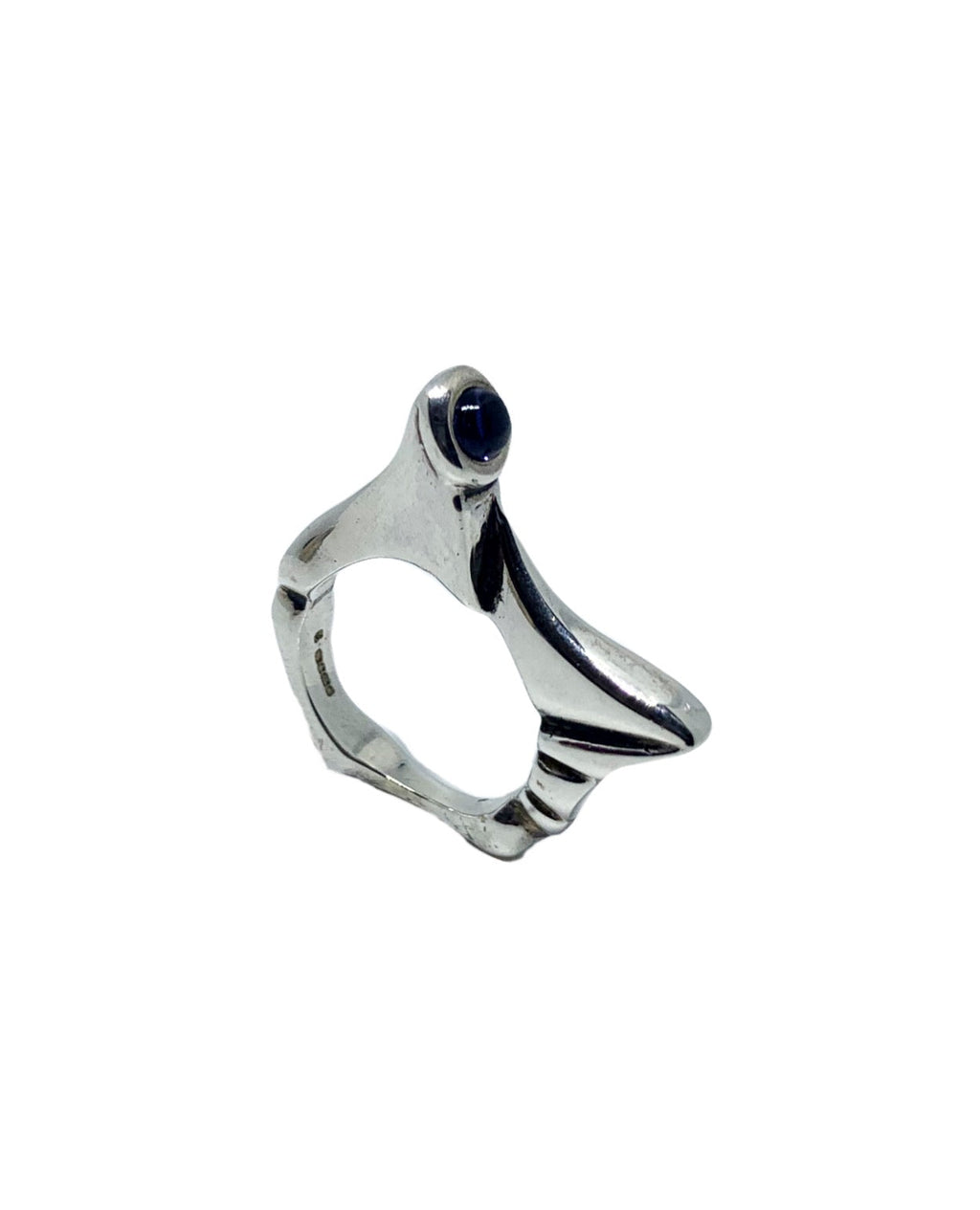 Statement Ring – Bold Geometric Design with Choice of Gemstones by Tg-Jewellery By Tamara Gervasio (pyramid-ring-sterling-silver-925-with-cabochon-peridot-amethyst-or-iolite)