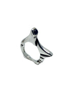 Statement Ring – Bold Geometric Design with Choice of Gemstones by Tg-Jewellery By Tamara Gervasio (pyramid-ring-sterling-silver-925-with-cabochon-peridot-amethyst-or-iolite)