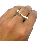 Statement Ring – Bold Geometric Design with Choice of Gemstones by Tg-Jewellery By Tamara Gervasio (pyramid-ring-sterling-silver-925-with-cabochon-peridot-amethyst-or-iolite)