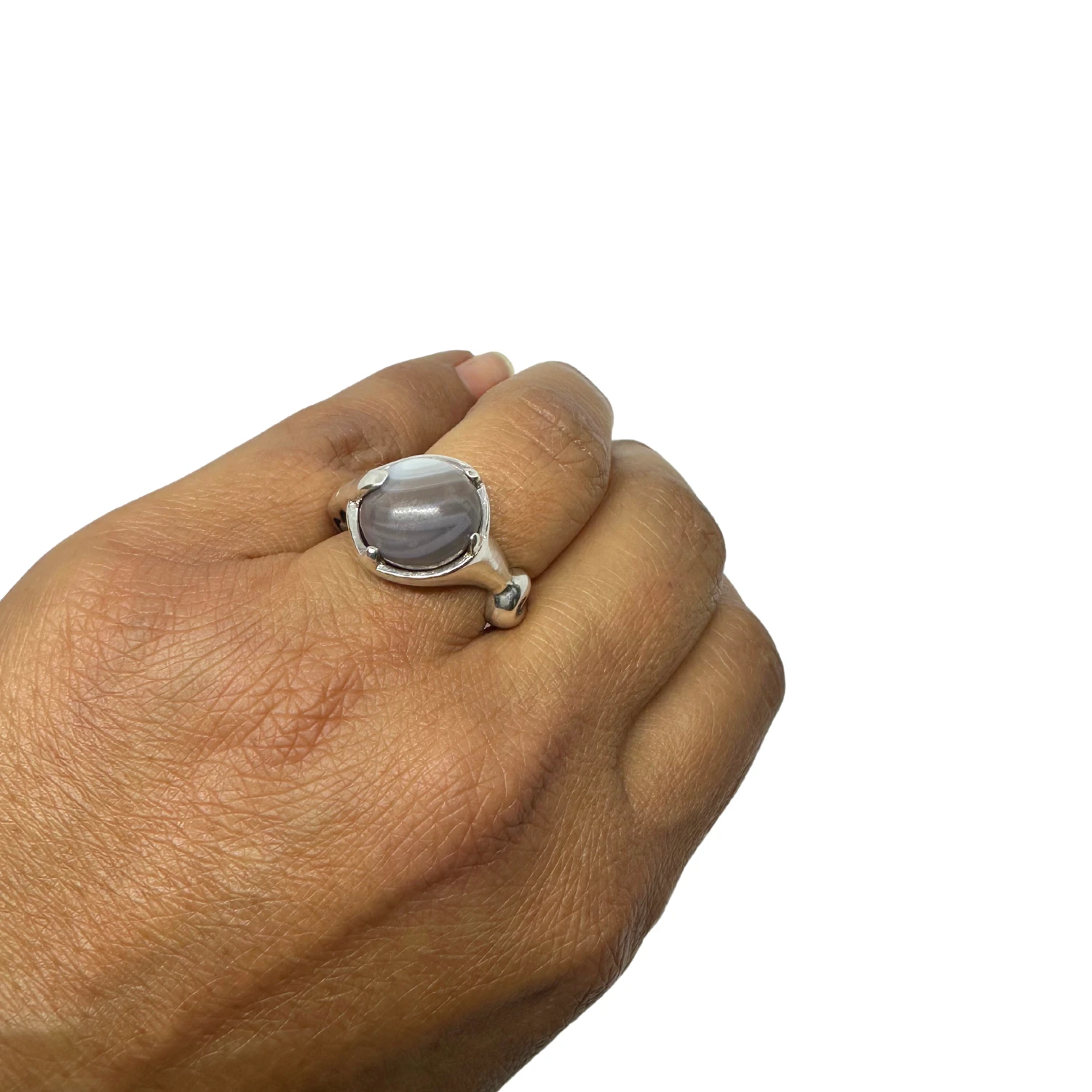 Sterling Silver Statement Ring – Hand-Carved Sculptural Design by Tg-Jewellery By Tamara Gervasio (sculpture-ring-sterling-silver-925-with-agate-jasper-or-tiger-eye)