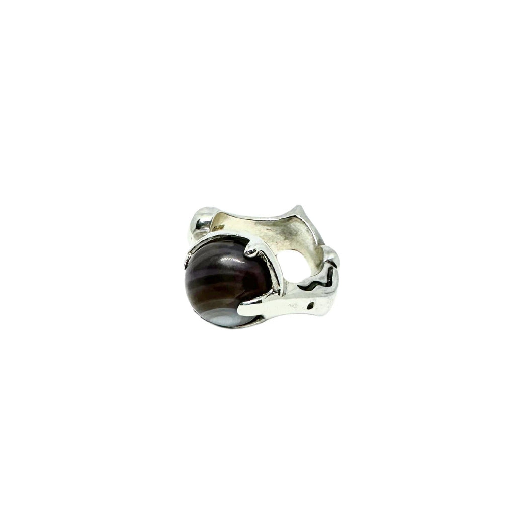 Sterling Silver Statement Ring – Hand-Carved Sculptural Design by Tg-Jewellery By Tamara Gervasio (sculpture-ring-sterling-silver-925-with-agate-jasper-or-tiger-eye)