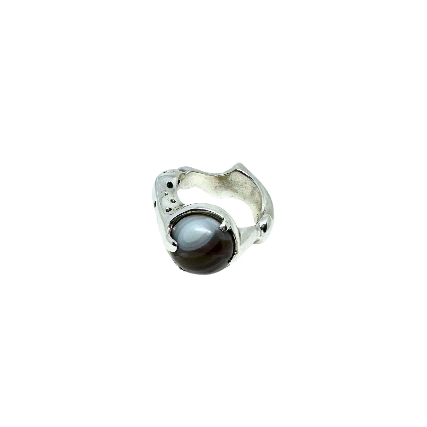 Sterling Silver Statement Ring – Hand-Carved Sculptural Design by Tg-Jewellery By Tamara Gervasio (sculpture-ring-sterling-silver-925-with-agate-jasper-or-tiger-eye)