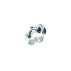 Sterling Silver Ring – Organic Sea Slug Design with Gemstone by Tg-Jewellery By Tamara Gervasio (sea-slug-ring-sterling-silver-925-with-cabochon-iolite-peridot-or-garnet)