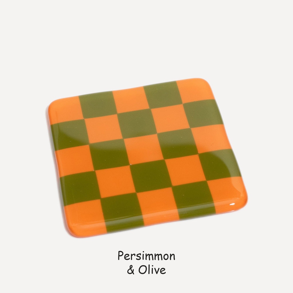 10cm Chequered Dual Colour Coaster - Oceanside Collection