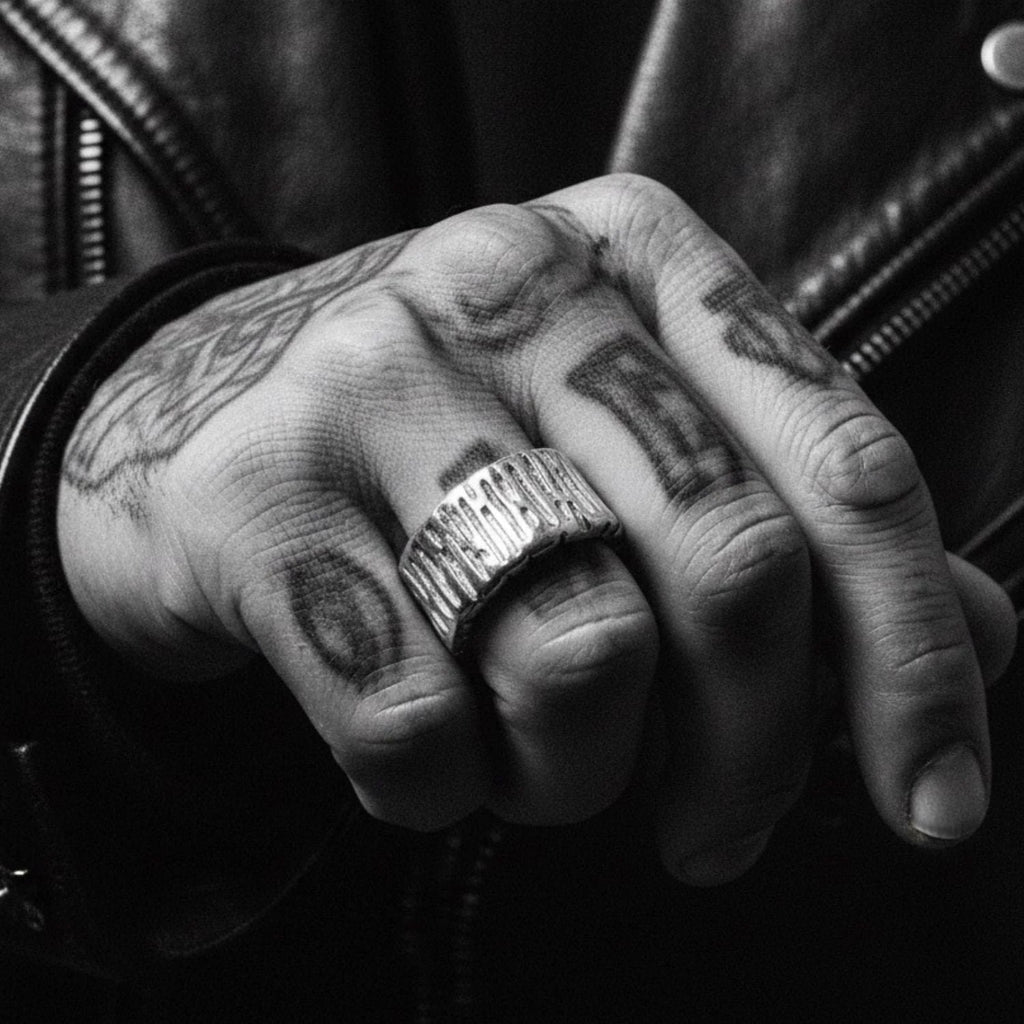 Chunky Silver Ring - Automotive Inspired Sterling Silver Band by Tg-Jewellery By Tamara Gervasio (wheel-flat-band-ring-sterling-silver-925-chunky-collection)