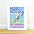 Padel Print – Vibrant Court Action Art by Becky Bettesworth by BeckyBettesworth (padel-pint)
