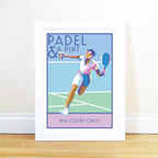 Padel Print – Vibrant Court Action Art by Becky Bettesworth by BeckyBettesworth (padel-pint)