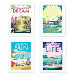 Summer Loving Vintage Seaside Poster | Becky Bettesworth by BeckyBettesworth (summer-loving)