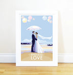 Vintage Travel Poster - Endless Love Romantic Quote Print by BeckyBettesworth (endless-love)