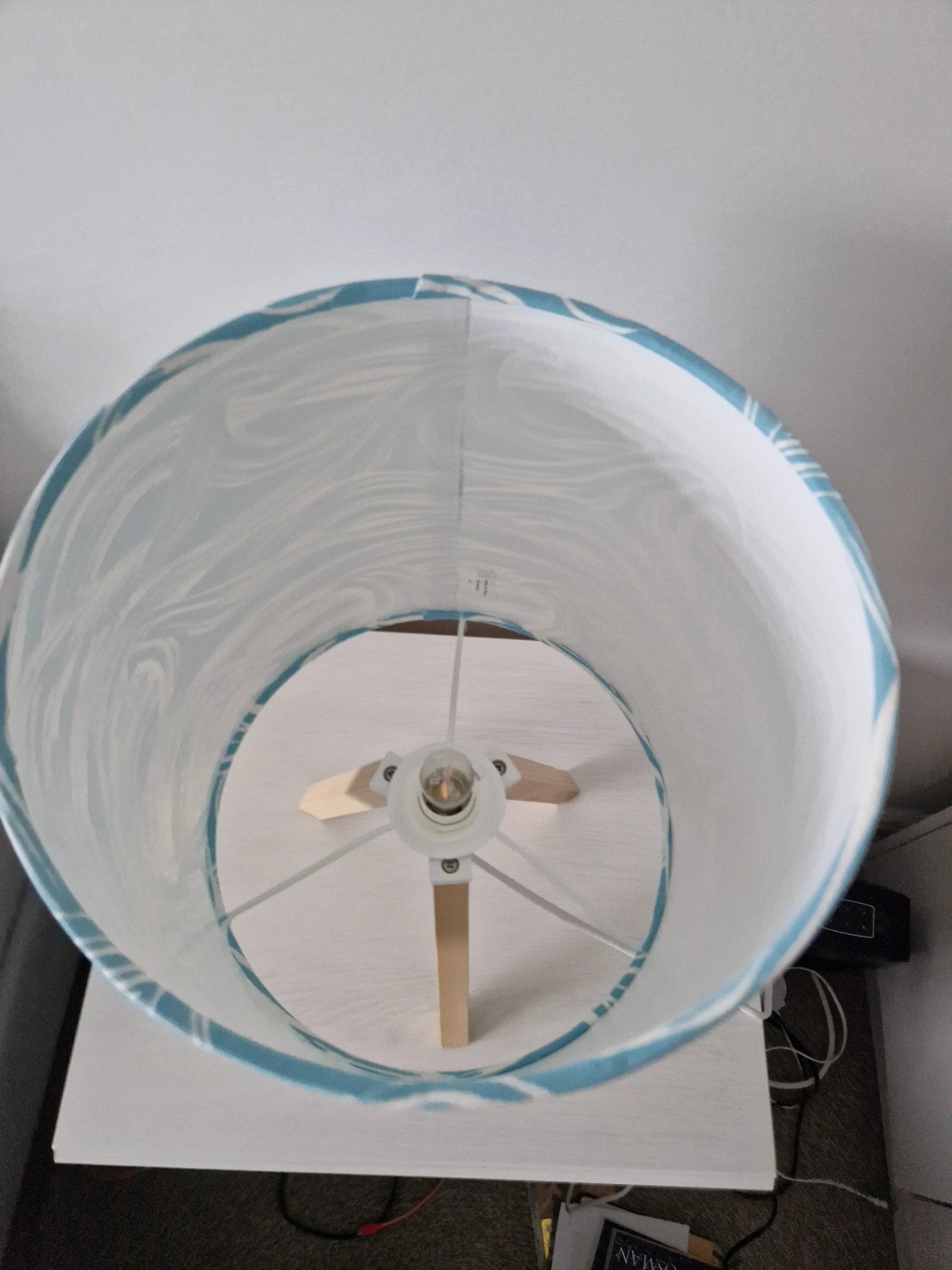 Coastal Lampshade – Handmade Wave Design Creates Calming Shadows by Sailing Sea Shades (medium-wave-lampshade)