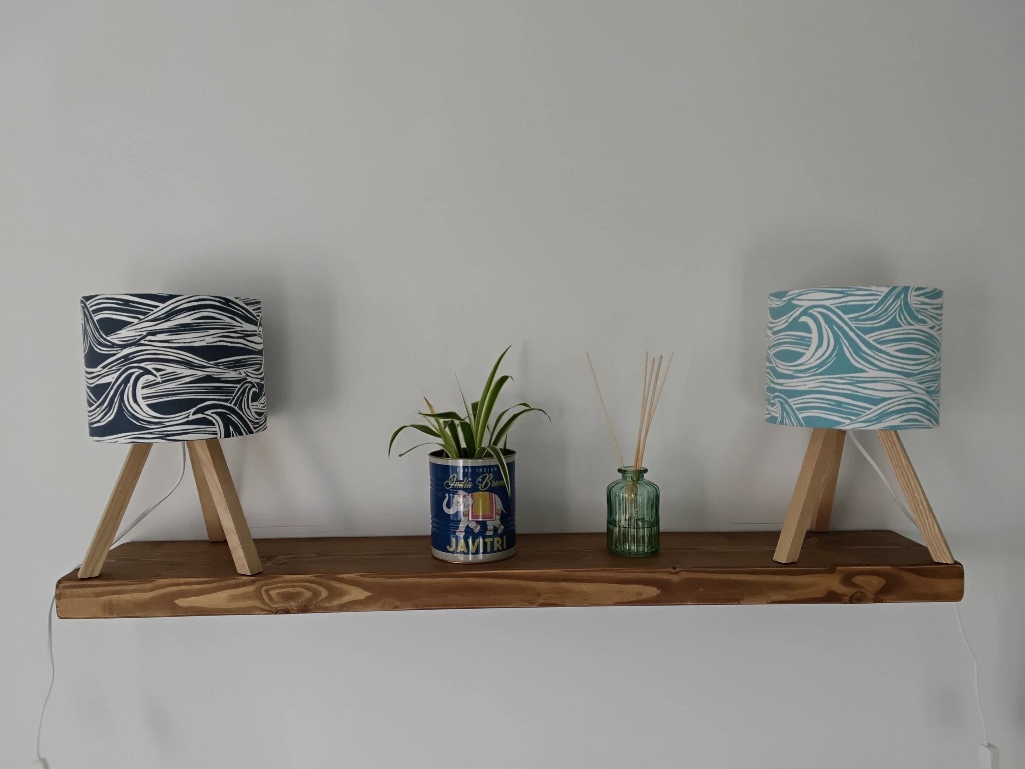 Coastal Lampshade – Handcrafted Mini Wave Design for Cosy Lighting by Sailing Sea Shades (tiny-wave-lampshade)