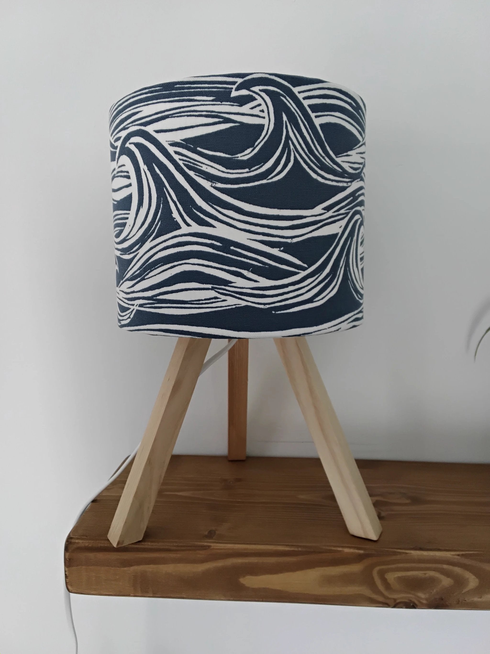 Coastal Lampshade – Handcrafted Mini Wave Design for Cosy Lighting by Sailing Sea Shades (tiny-wave-lampshade)