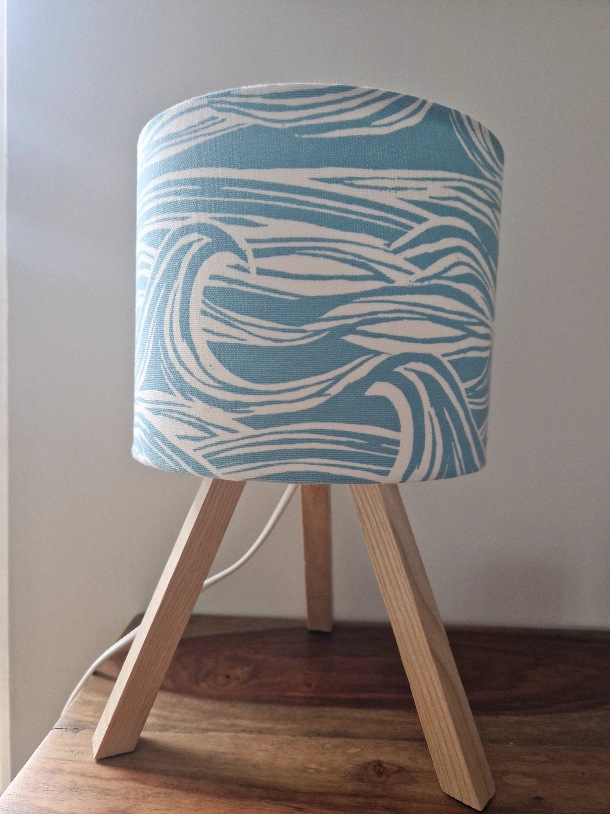 Coastal Lampshade – Handcrafted Wave Design for Cosy Spaces by Sailing Sea Shades (small-wave-lampshade)