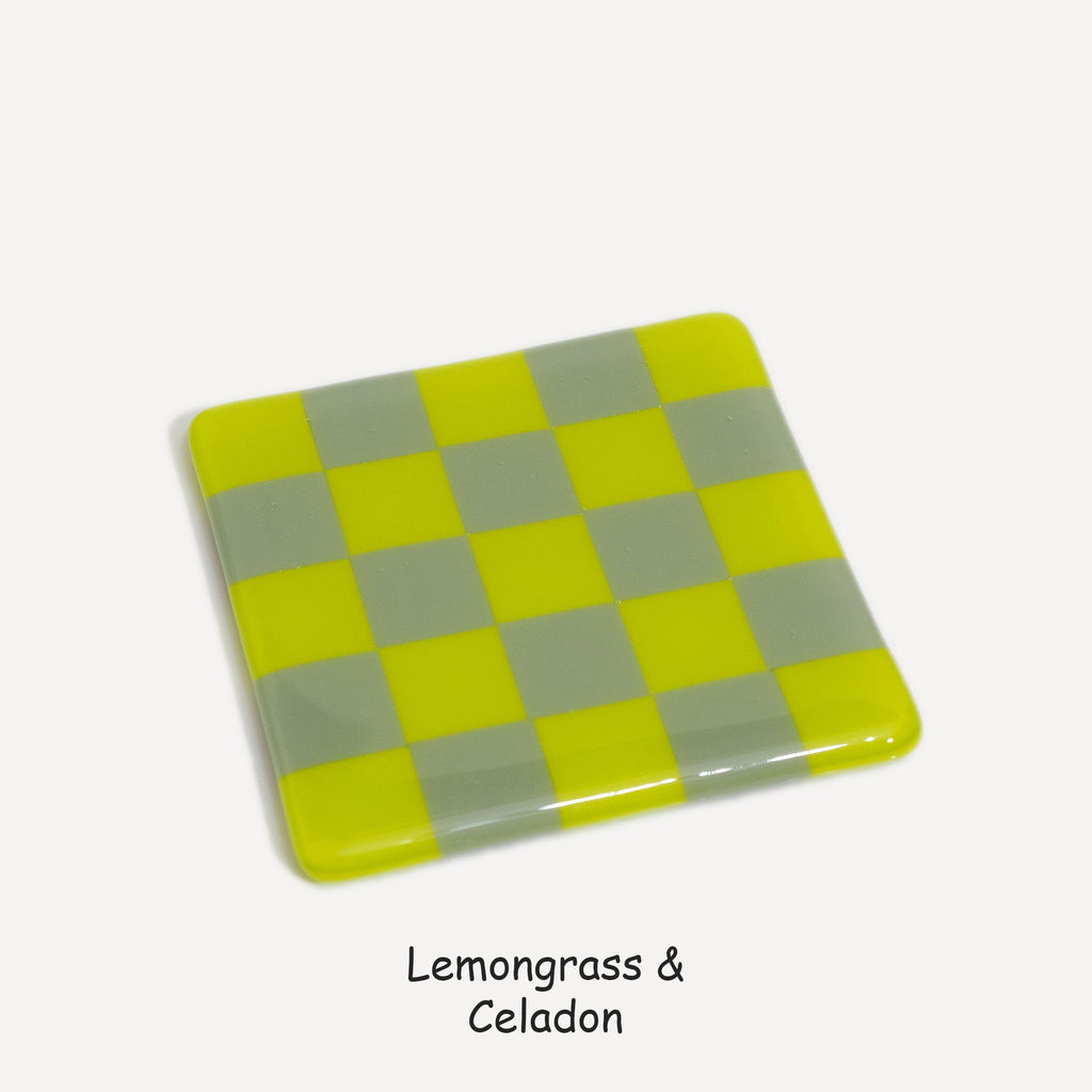 10cm Chequered Dual Colour Coaster - Oceanside Collection