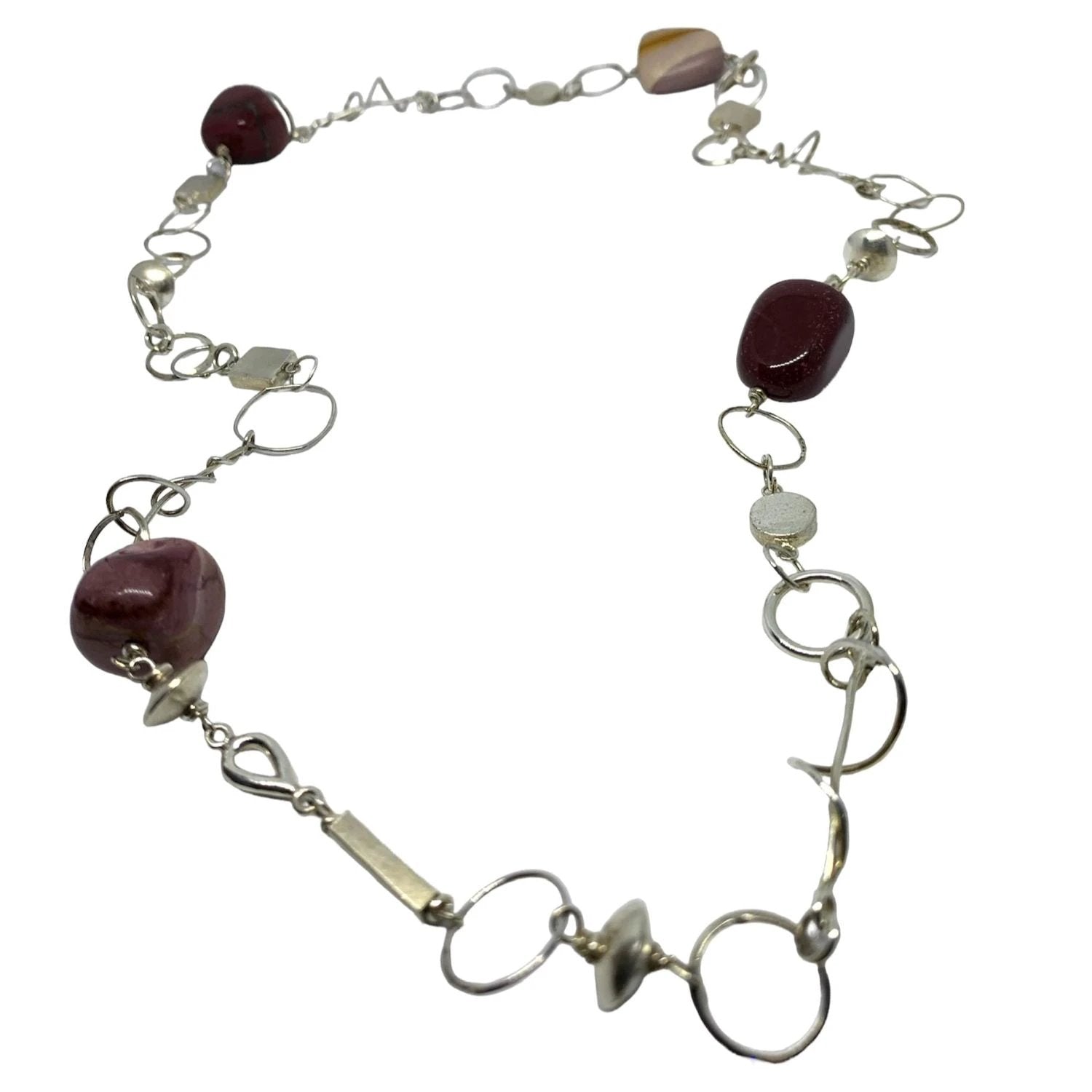 Mookaite Jasper Necklace - One of a Kind Statement Design by Tg-Jewellery By Tamara Gervasio (mookaite-jasper-necklace-recycle-sterling-silver-one-of-a-kind-handmade-design)