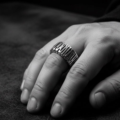 Chunky Silver Ring - Automotive Inspired Sterling Silver Band by Tg-Jewellery By Tamara Gervasio (wheel-flat-band-ring-sterling-silver-925-chunky-collection)