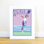 Pickleball Gift – Pickle & Prosecco Art Print by Becky Bettesworth by BeckyBettesworth (pickle-prosecco)