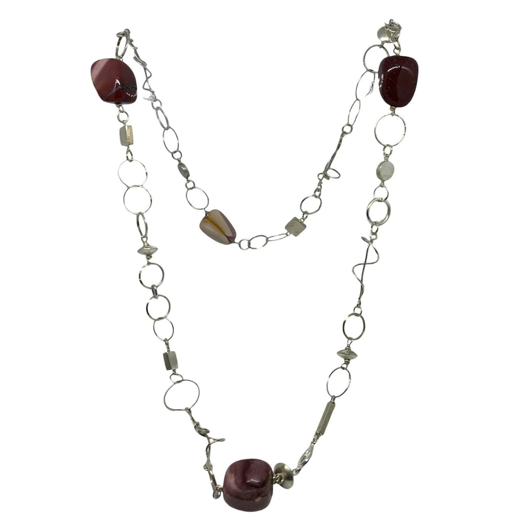 Mookaite Jasper Necklace - One of a Kind Statement Design by Tg-Jewellery By Tamara Gervasio (mookaite-jasper-necklace-recycle-sterling-silver-one-of-a-kind-handmade-design)