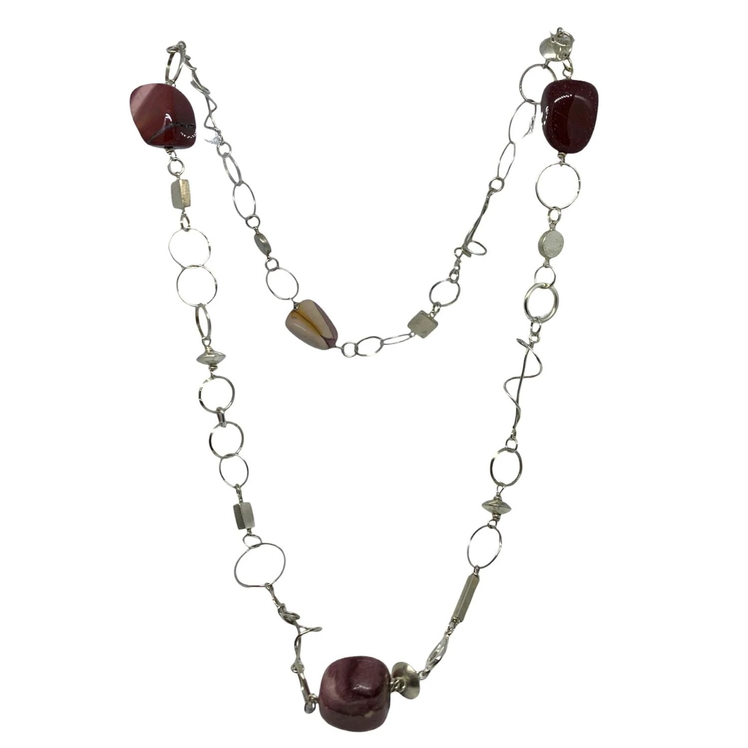 Mookaite Jasper Necklace - One of a Kind Statement Design by Tg-Jewellery By Tamara Gervasio (mookaite-jasper-necklace-recycle-sterling-silver-one-of-a-kind-handmade-design)