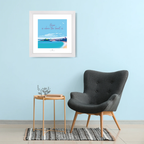 Seaside Art Print - Home Is Where The Heart Is Square Quote by BeckyBettesworth (home-is-where-the-heart-is)