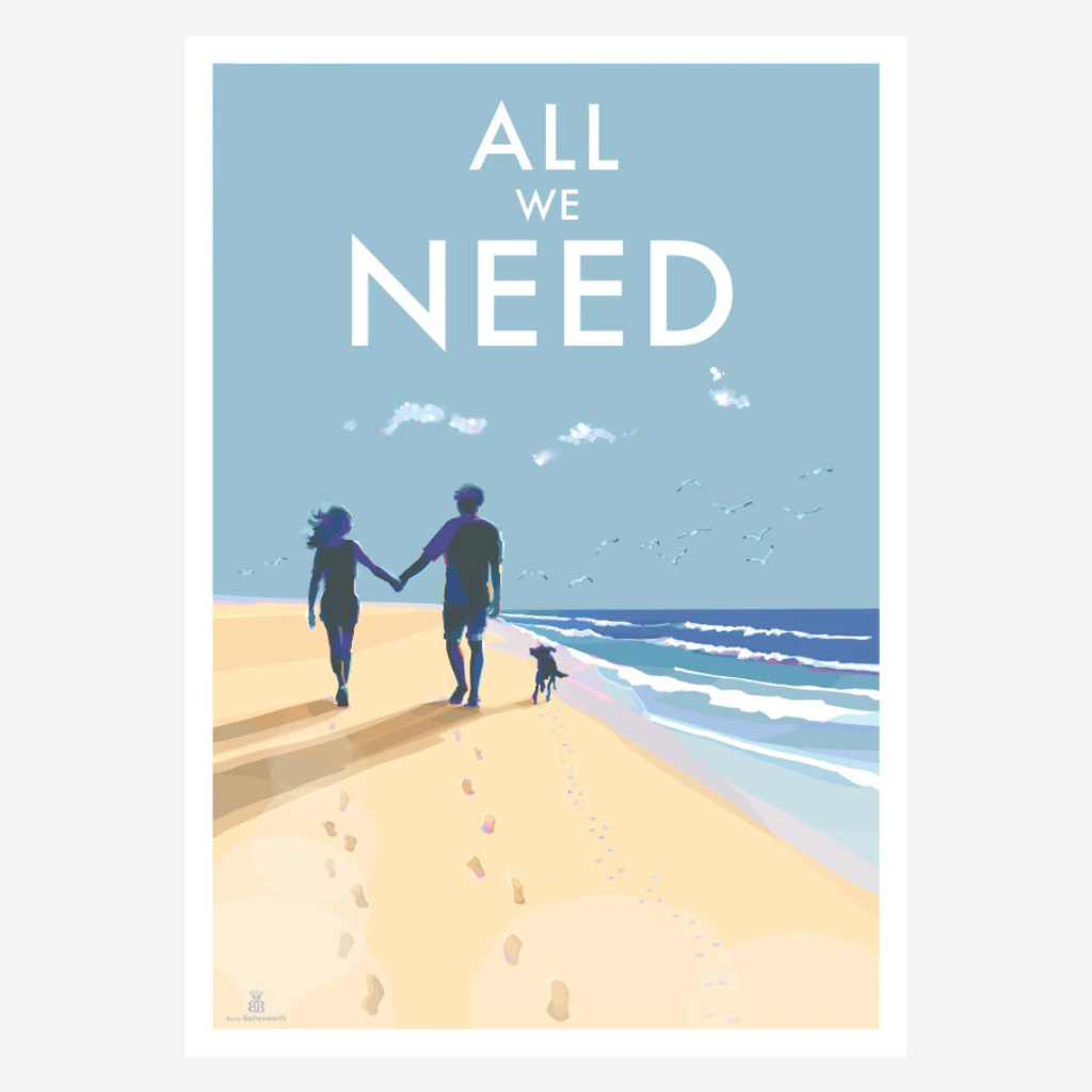 Beach Wall Art – Inspirational Print Celebrating Simple Moments by BeckyBettesworth (all-we-need)