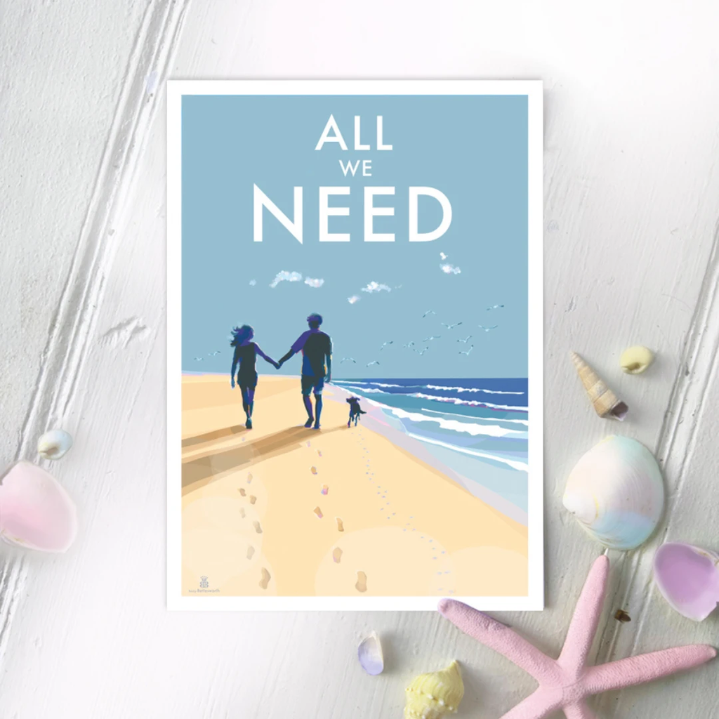 Beach Wall Art – Inspirational Print Celebrating Simple Moments by BeckyBettesworth (all-we-need)