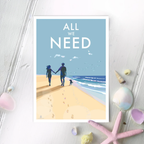 Beach Wall Art – Inspirational Print Celebrating Simple Moments by BeckyBettesworth (all-we-need)