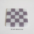 10cm Chequered Soft White/Colour Coaster - Oceanside Collection