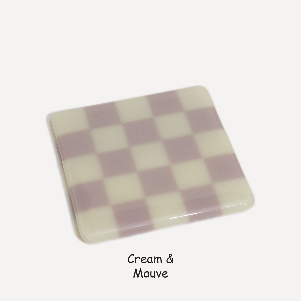 10cm Chequered Dual Colour Coaster - Oceanside Collection