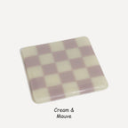 10cm Chequered Dual Colour Coaster - Oceanside Collection