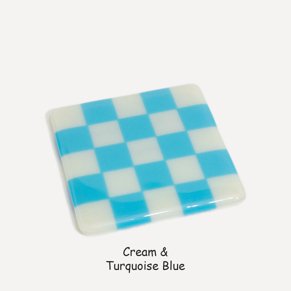 10cm Chequered Dual Colour Coaster - Oceanside Collection