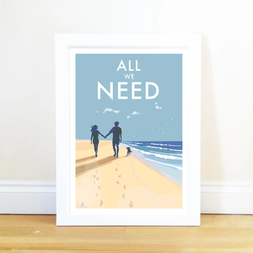 Beach Wall Art – Inspirational Print Celebrating Simple Moments by BeckyBettesworth (all-we-need)