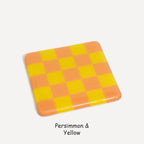 10cm Chequered Dual Colour Coaster - Oceanside Collection