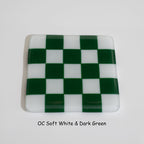 10cm Chequered Soft White/Colour Coaster - Oceanside Collection