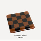 10cm Chequered Dual Colour Coaster - Oceanside Collection