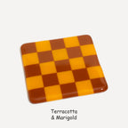 10cm Chequered Dual Colour Coaster - Oceanside Collection