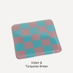 10cm Chequered Dual Colour Coaster - Oceanside Collection