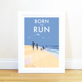Born to Run A4 Print – Joyful Beach Scene for Children's Rooms by BeckyBettesworth (born-to-run)