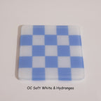10cm Chequered Soft White/Colour Coaster - Oceanside Collection