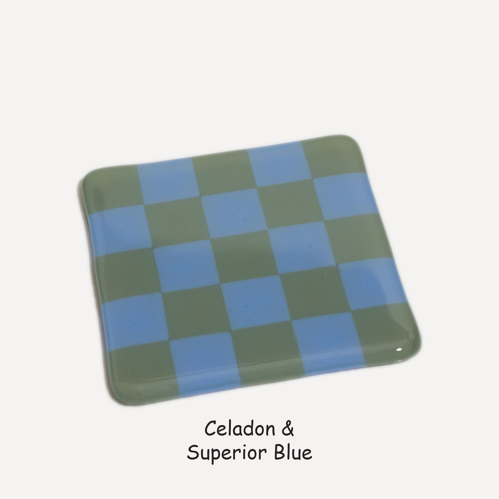 10cm Chequered Dual Colour Coaster - Oceanside Collection