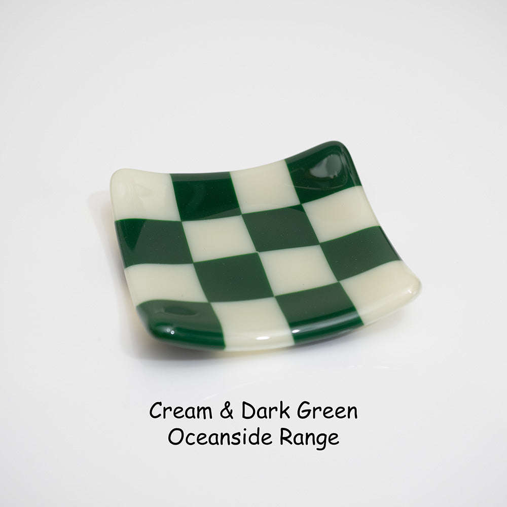 8cm Chequered Dual Coloured Shallow Dish - Oceanside Collection