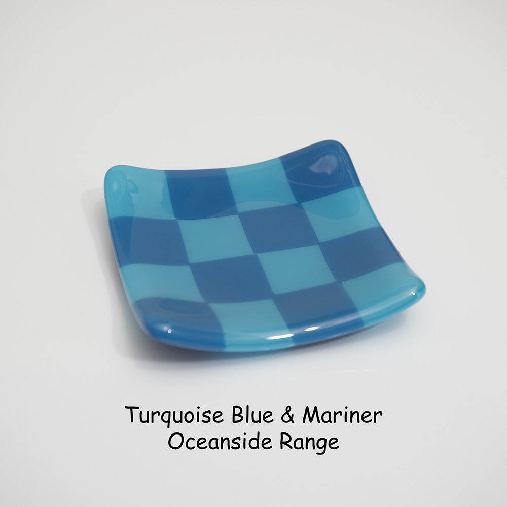 8cm Chequered Dual Coloured Shallow Dish - Oceanside Collection