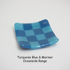 8cm Chequered Dual Coloured Shallow Dish - Oceanside Collection