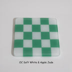 10cm Chequered Soft White/Colour Coaster - Oceanside Collection