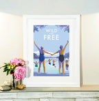 Wild and Free Vintage Seaside Poster | BeckyBettesworth by BeckyBettesworth (wild-and-free)
