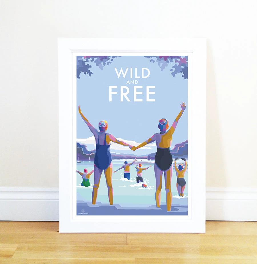 Wild and Free Vintage Seaside Poster | BeckyBettesworth by BeckyBettesworth (wild-and-free)
